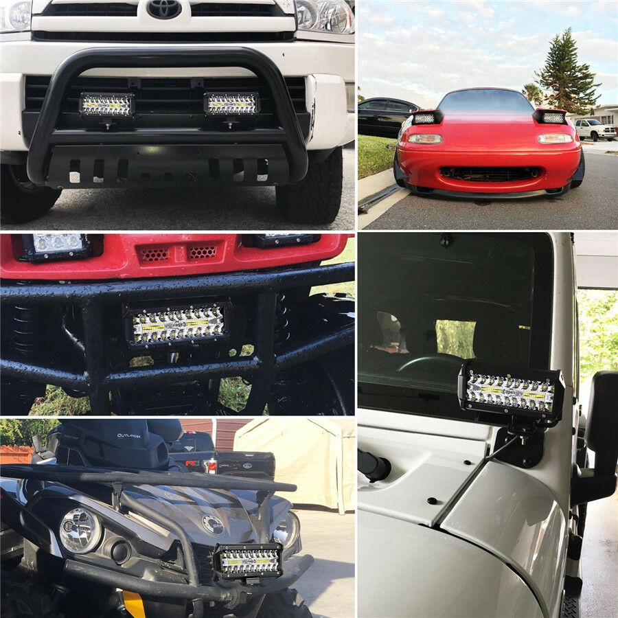 6inch 120W 12000LM Car Off-Road Fog Lights Spot Flood Driving LED Work Light Bar