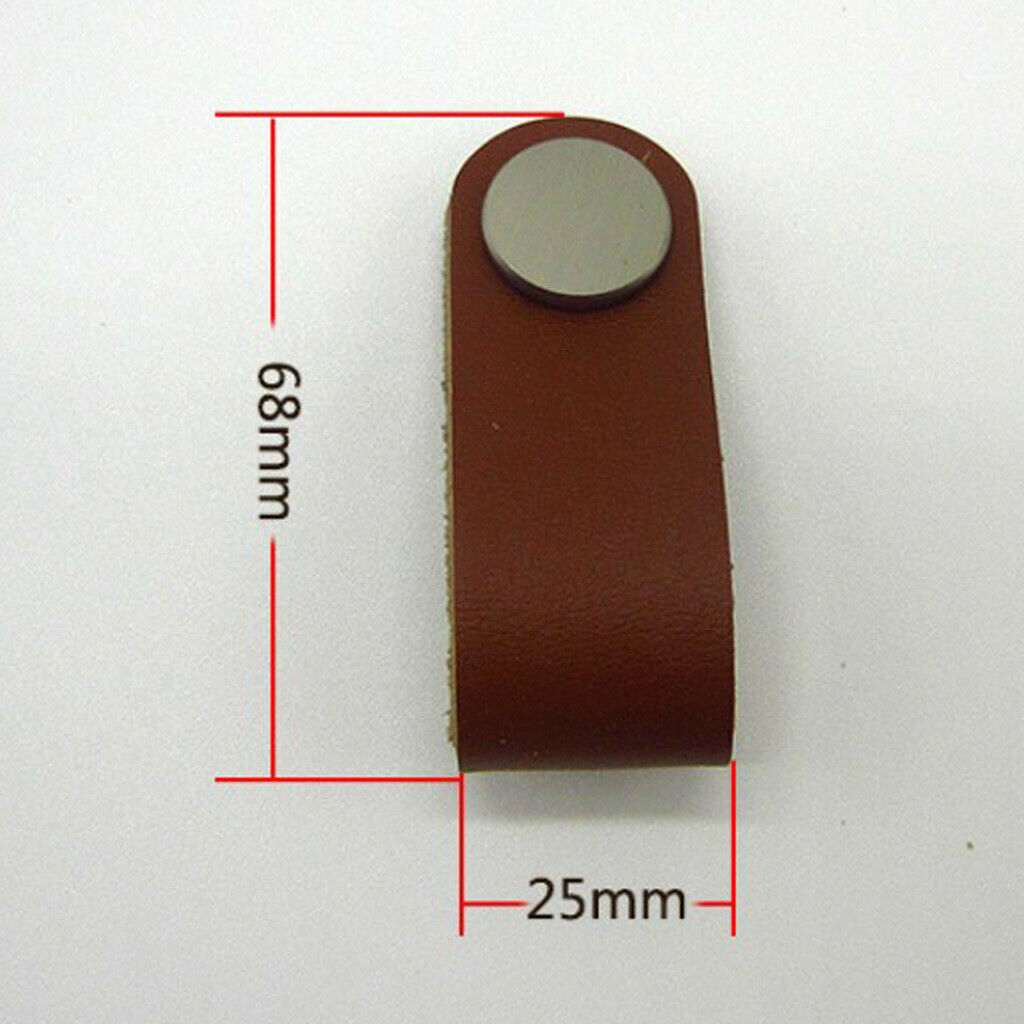 8Pcs Leather Handle European Wine Cabinet Drawer Handle Overcoat Cabinet Door