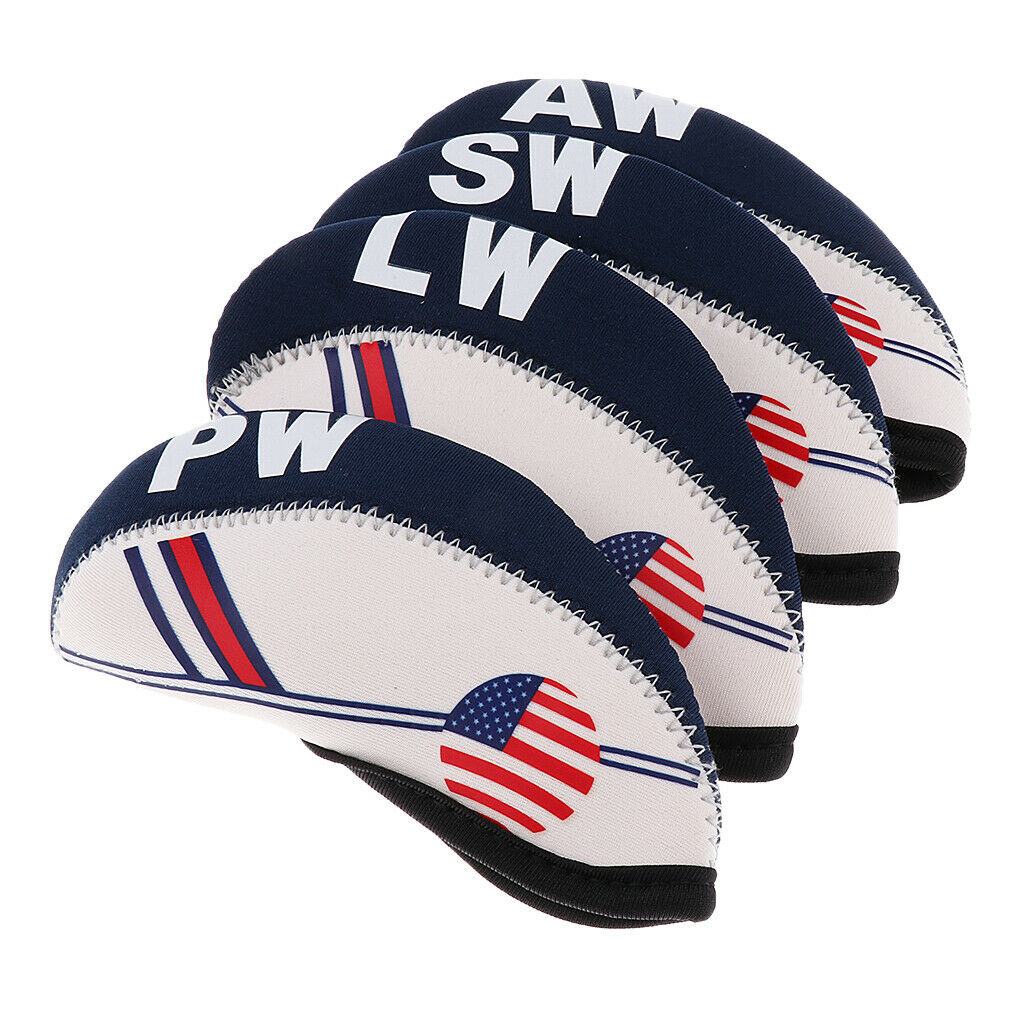 Set of 10Pcs Golf Iron Headcover Golf Club Cover Sleeve Protective Case