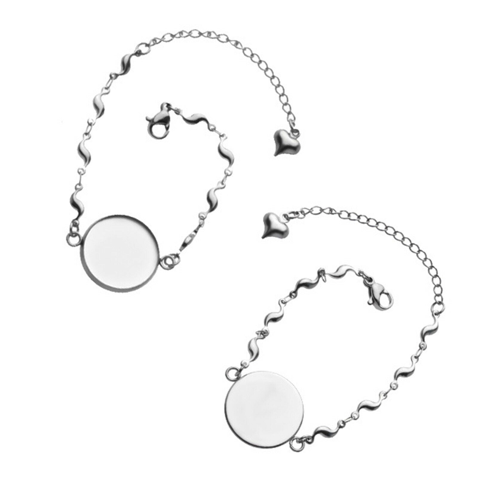 5pcs/lot Bezel Bracelet Blanks Settings Cabochon Disc Base for Jewelry Making