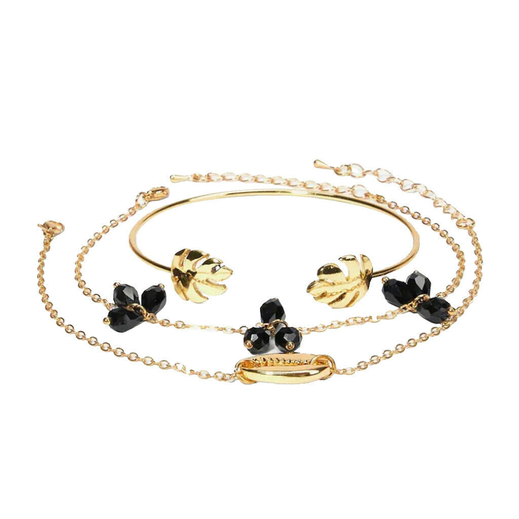 3pcs Fashion Crystal Bracelet Charm Bangle Alloy Wristband Lady Jewelry Gift