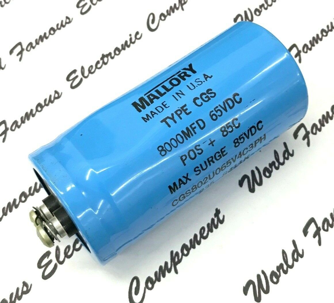 1pcs - MALLORY 8000uF 65V Screw Terminal Capacitor - CGS802U065V4C3PH