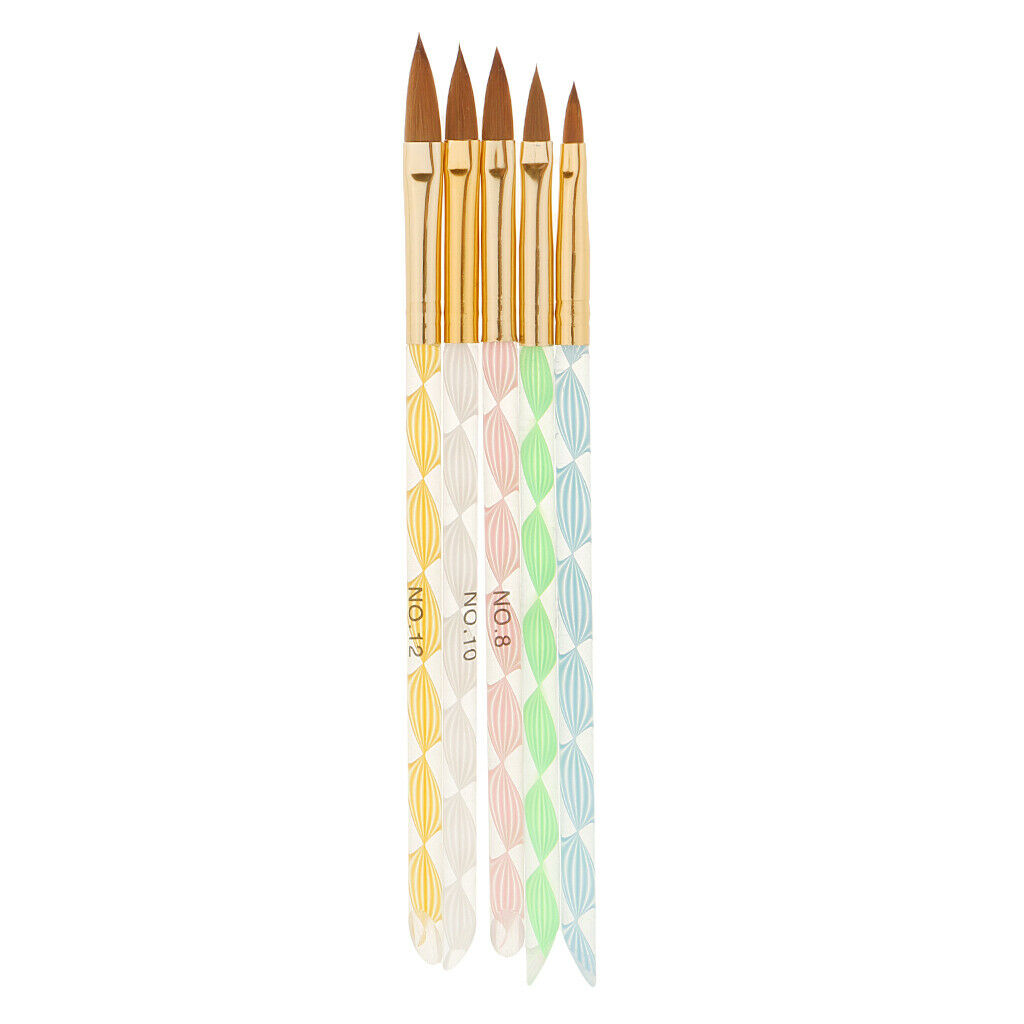 5x Nail Art Design Brush Kit Painting Drawing Gel Pen Polish Manicure