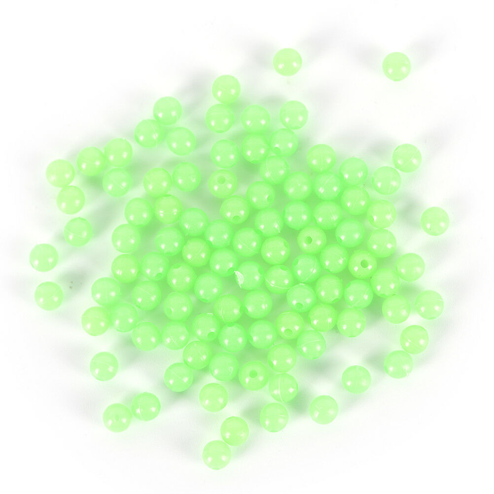 100X 5mm Round Luminous Glow Rig Beads Sea Fishing Lure Lures Floating Tackle BD