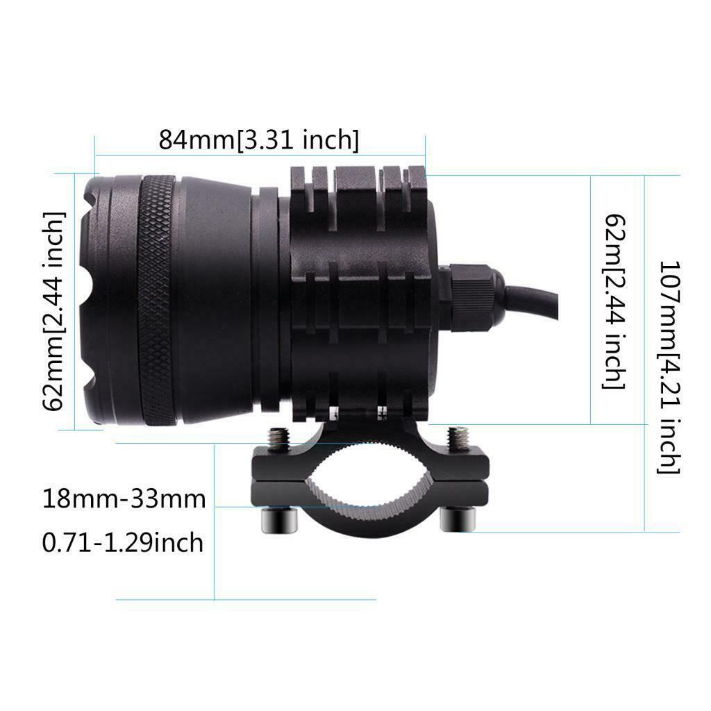 Motorcycle 6x 5W LED Headlight Continuous Front Head Lamp With Switch