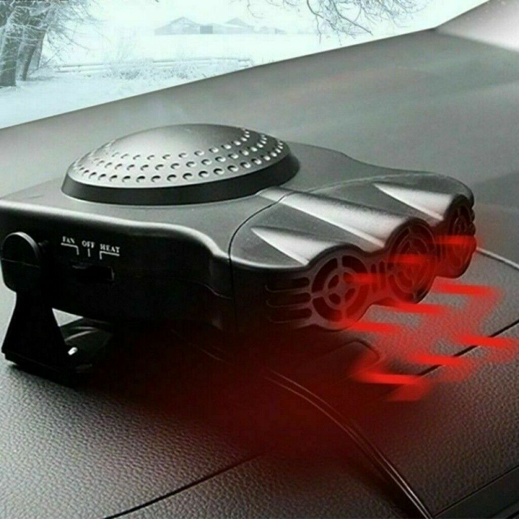 12V Car Portable 2 in1 Ceramic Heating Cooling Heater Fan Defroster Demister