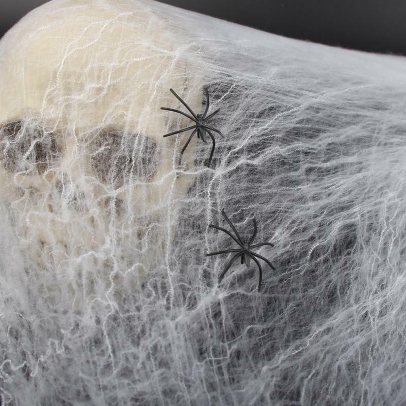 Stretchy Spider Web Net Cobweb With Spider for Halloween Party Decoration
