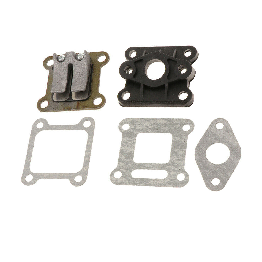 Reed Valve Inlet + Manifold Intake Pipe + Intake Pipe Gasket for 47cc 49cc