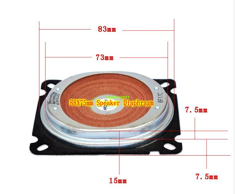 2pcs Bass radiator Speaker resonance plate 88X75mm diaphragm With Spider