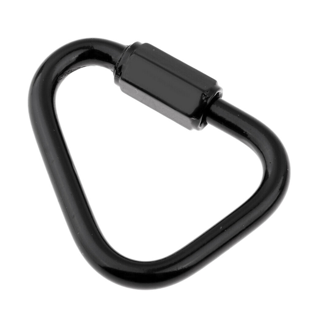 2X Triangle Stainless Steel Carabiner Outdoor Camping Keychain Quick Link  5mm