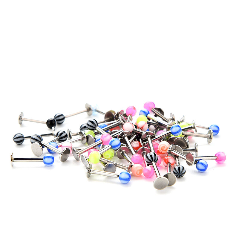 Flossy 10X Stainless Steel Ball Top Lip Studs Ear Rings Tragus Body Pierci.l8