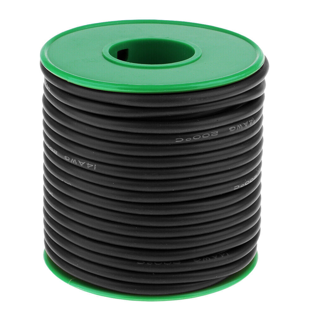 14 Gauge Silicone Wire Ultra Flexible 33 Feet high temp Silicone Wire Black