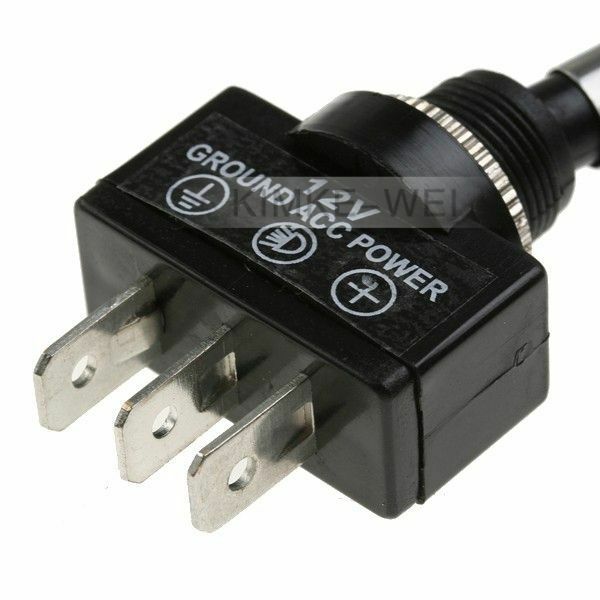 5 x Green Illuminated Tipped Toggle Switches 12V