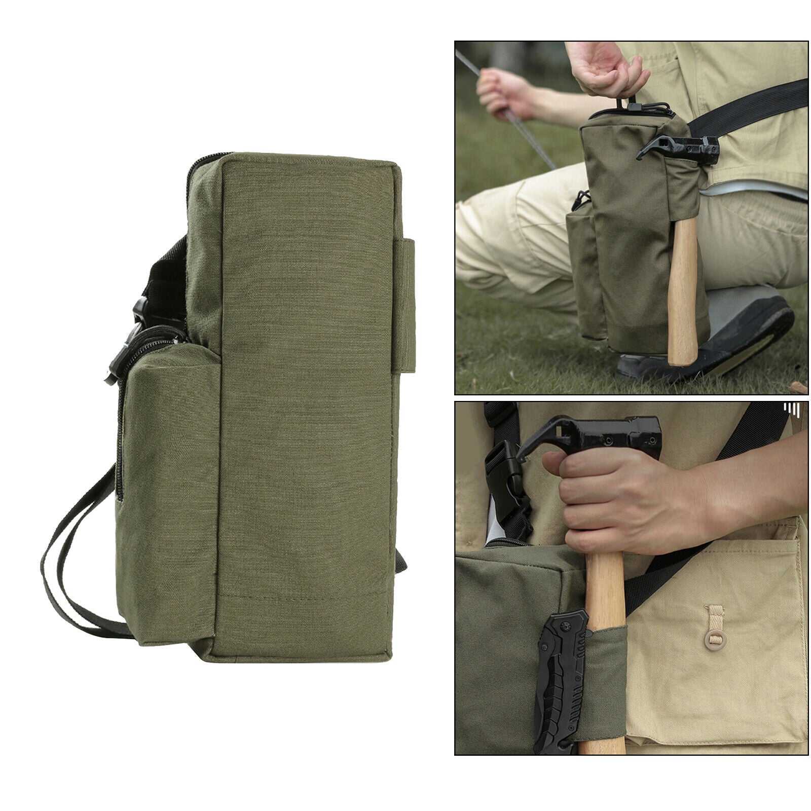 Canvas Tent Pegs Storage Bag Organizer Case Wind Rope Pouch Outdoor Hiking