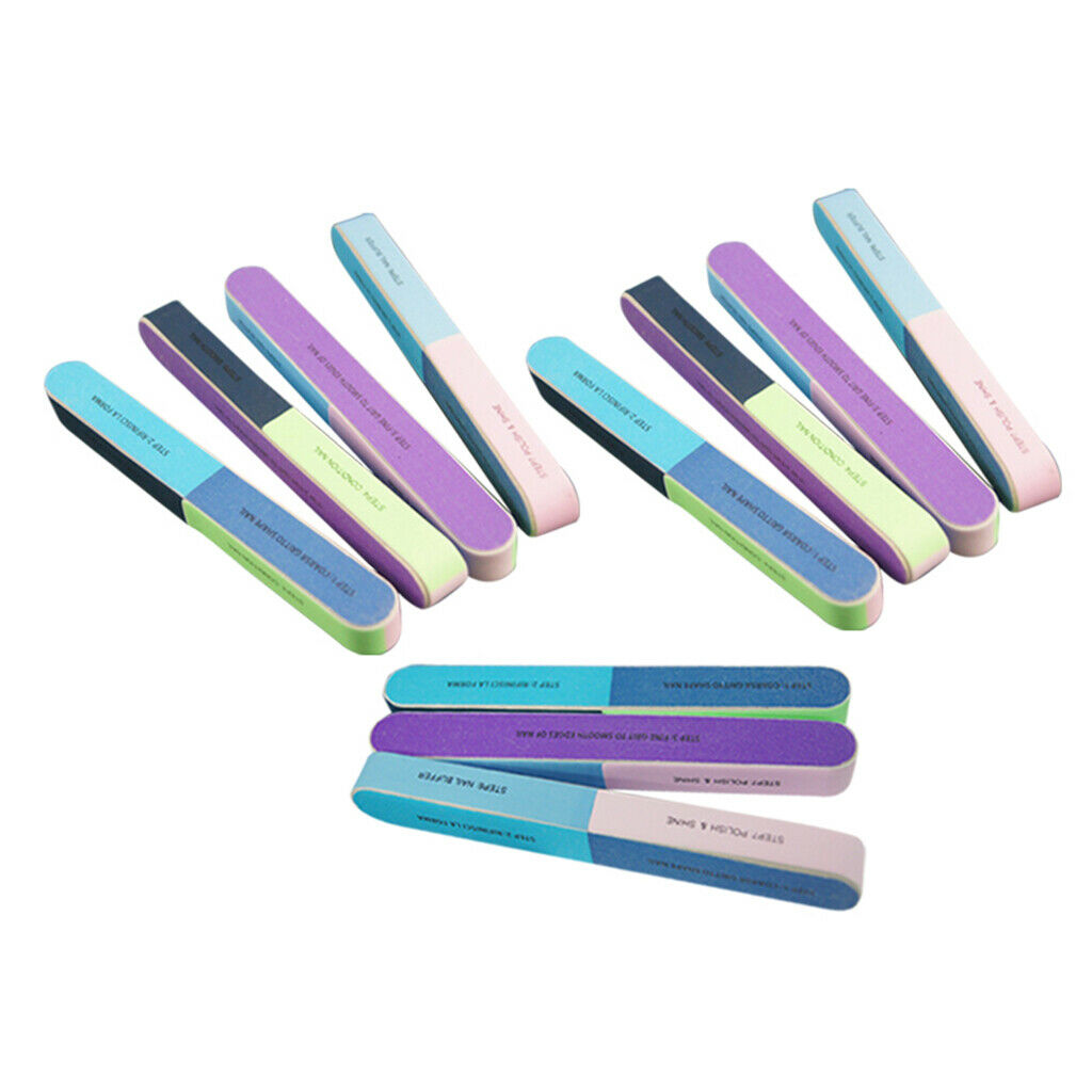 10 Pack Nail Files and Nail Buffer Block Manicure Pedicure Polisher Grinder