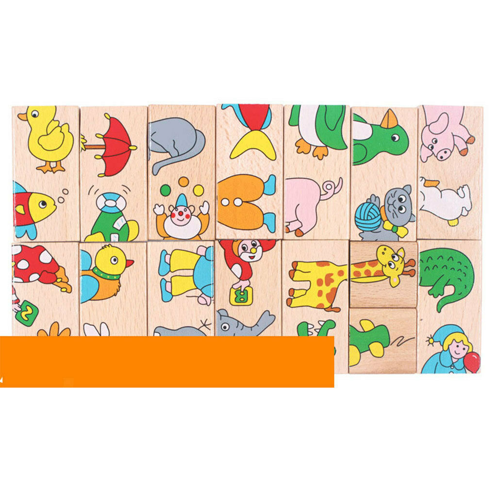 Domino Animal Puzzles 15 Pieces Set for Children 1 2 3 4 6 Years Old Child
