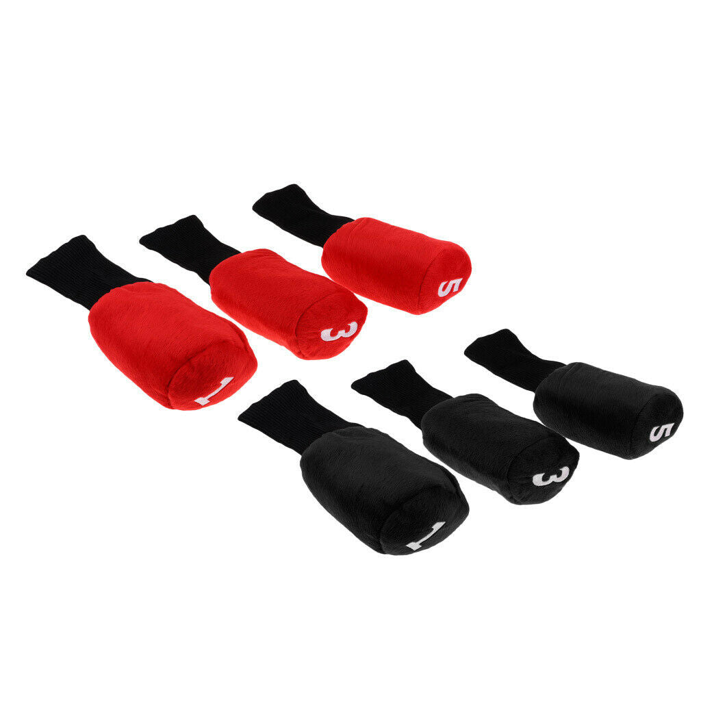 6pcs Golf Club Cover Wood Headcover Protector Long Neck Socks Sleeve Bag