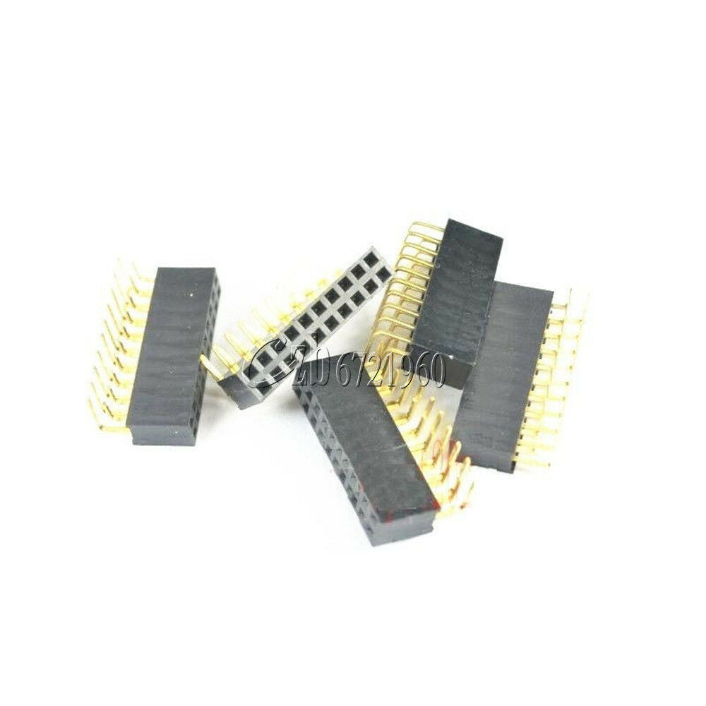 5PCS 2x10Pin 2.54mm Pitch Header Right Angle Female Double Row Socket Connector