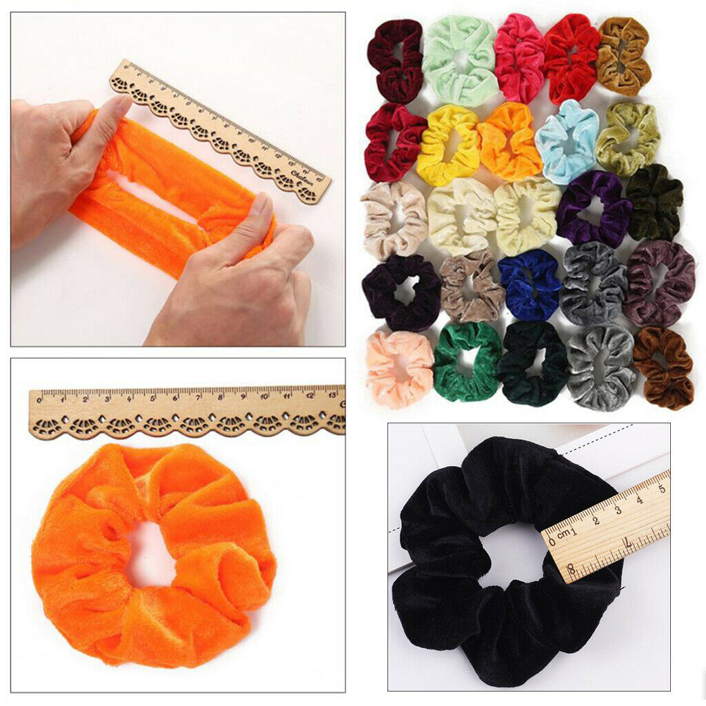 53x Colorful Hair Scrunchies Hair Band Lady Soft Bobble Hair Ties Ropes