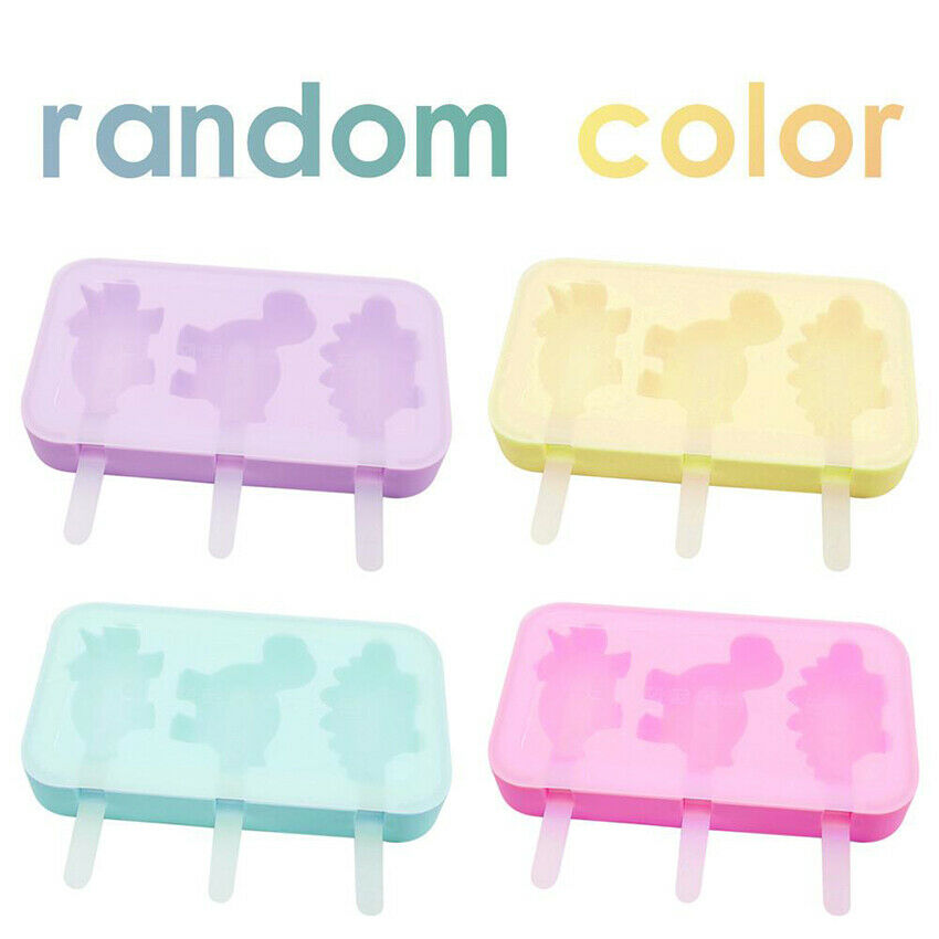 3 Cavities Homemade Ice Pop Molds pop molds with 6 Sticks for DIY Ice Popsicle