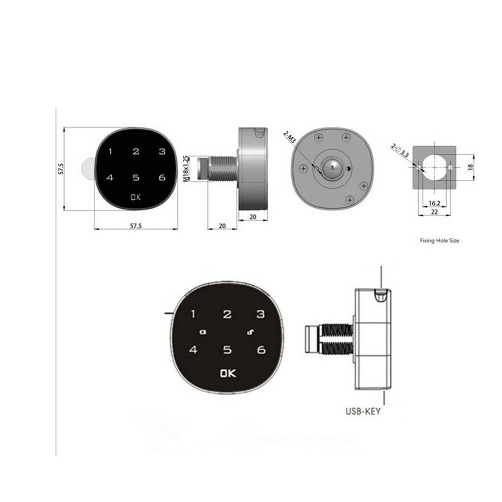 6 Digit Combination Codes Luggage Suitcase File Cabinet Electric Lock Set