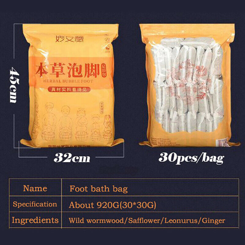 30pcs Foot SPA Massager Bath Powders Wormwood Ginger Feet Soaking HerbalBDAU