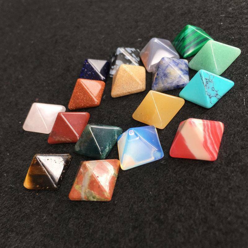 Set of 7pcs Chakra Pyramid Stone Set Crystal Healing Natural Spirituality Gems