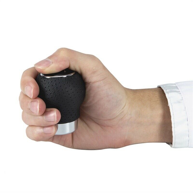 Car Gear Shift Knob Shifter Lever Head 5 Speed Universal Black Aluminum ï¼†Leather