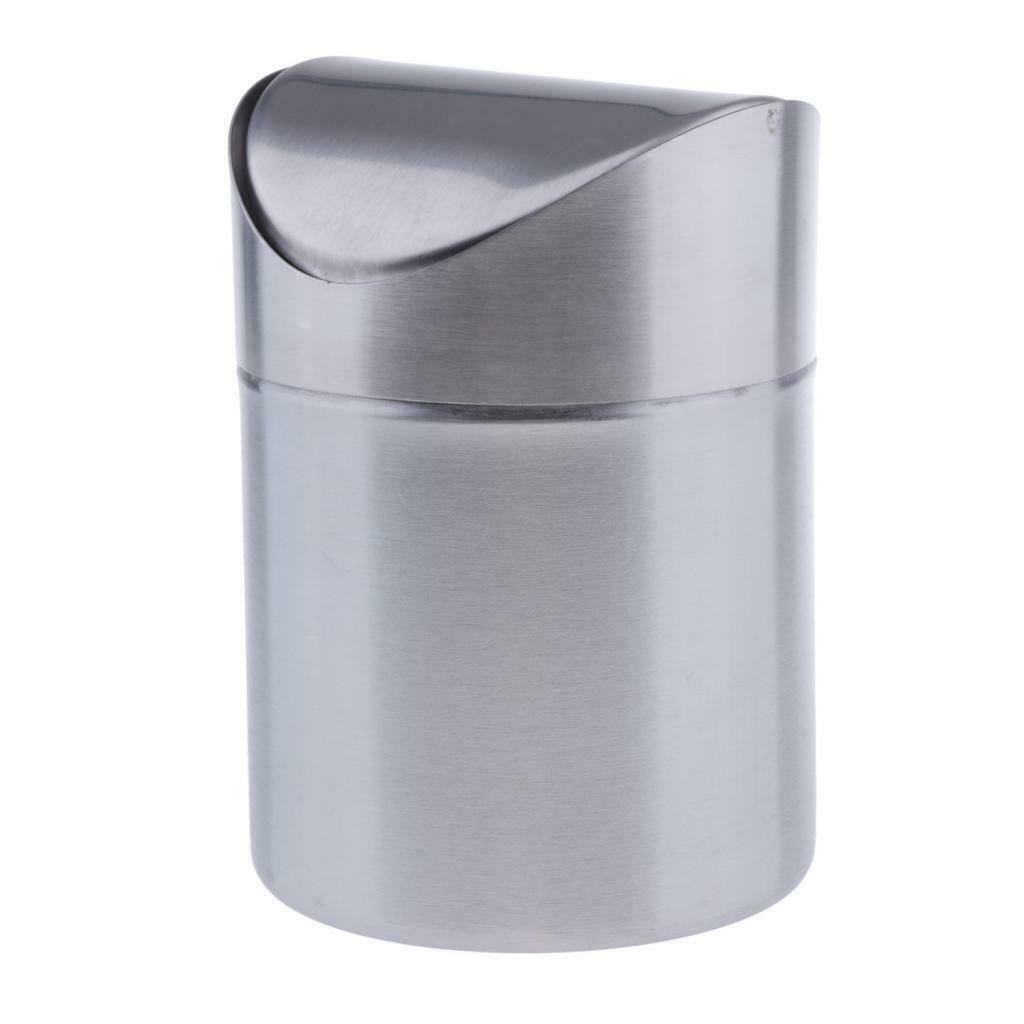 Stainless Steel Mini Trash Can Car Rubbish Bin Perfect for Home Office
