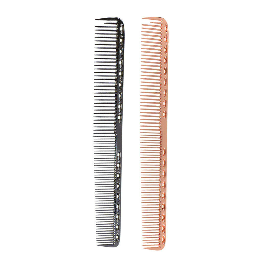 2 Pieces Professional Aluminum Barber Hairdressing Hair Cutting Comb Kit Set