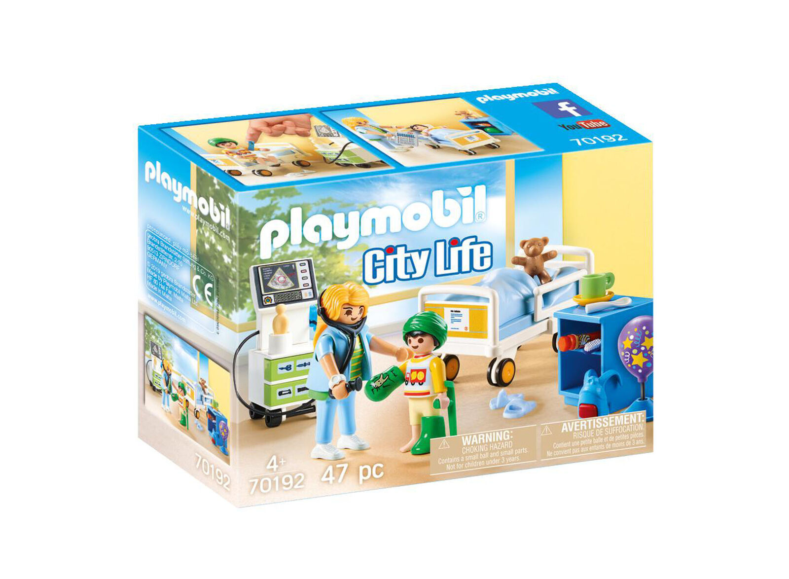 70192 Playmobil City Life Children's Hospital Room Set inc 47pc & Figures Age 4+