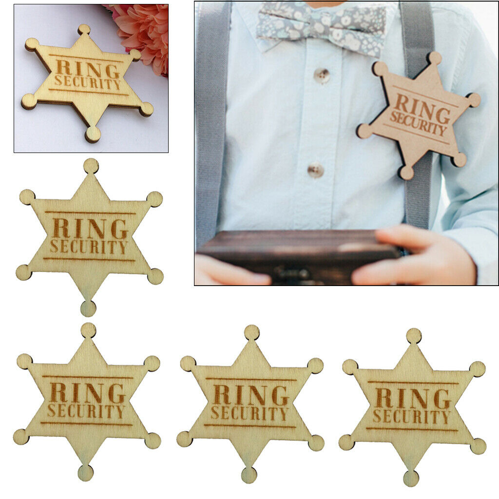 4pcs. Rustic Badge  Bearer Badge Brooch Wedding Accessories