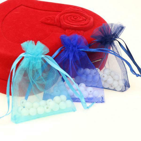 100pcs Organza Gift Jewellery Bags Pouches Wedding Favours Navy Blue
