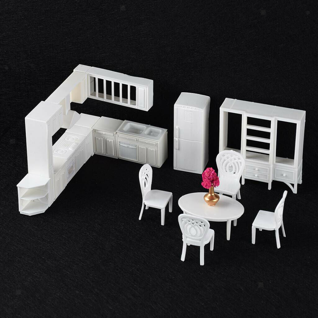 1/25 Scale White Kitchen Furniture Set, Display Designs By