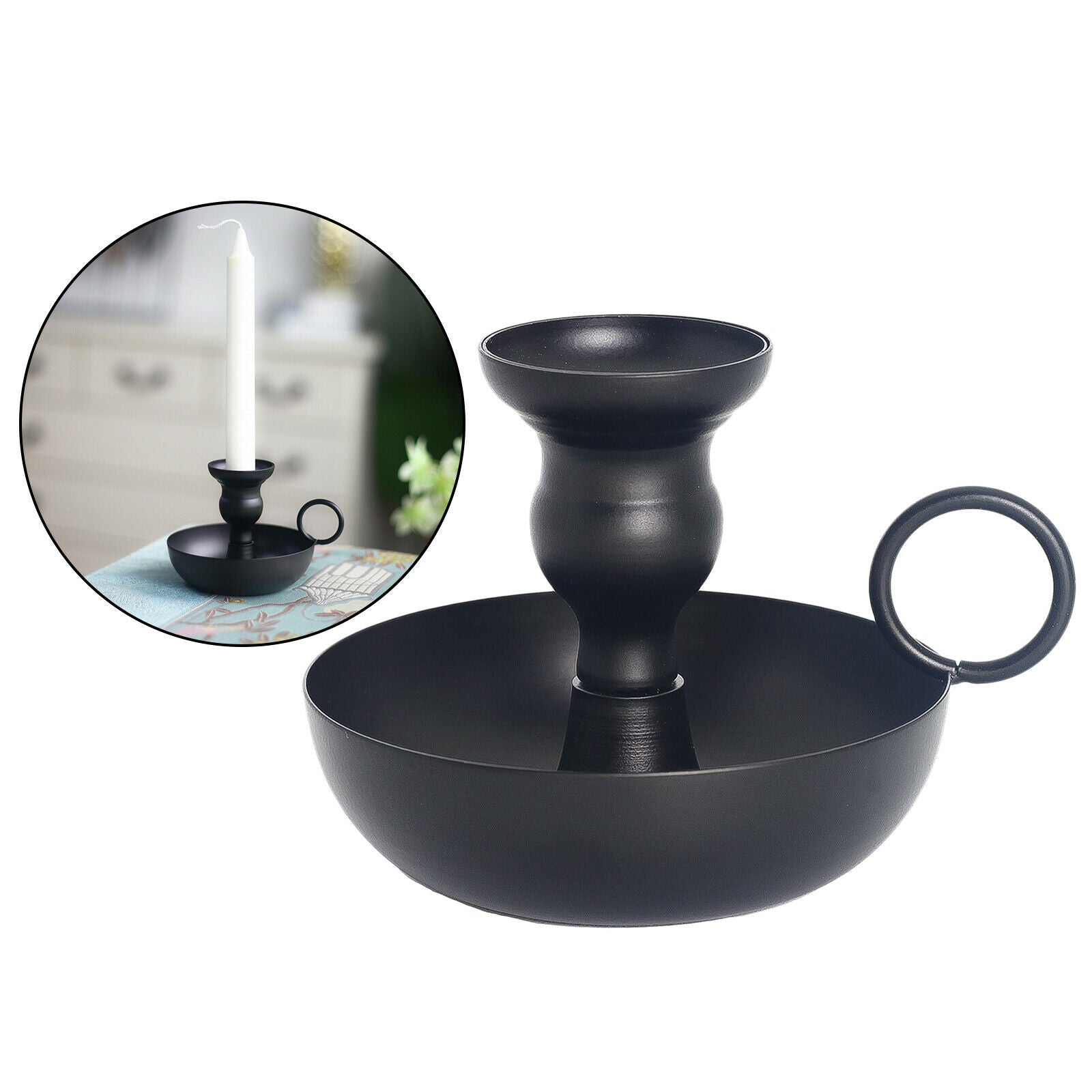 Black Wrought Iron Taper Candle Holder Candlestick Holder Table Centerpiece