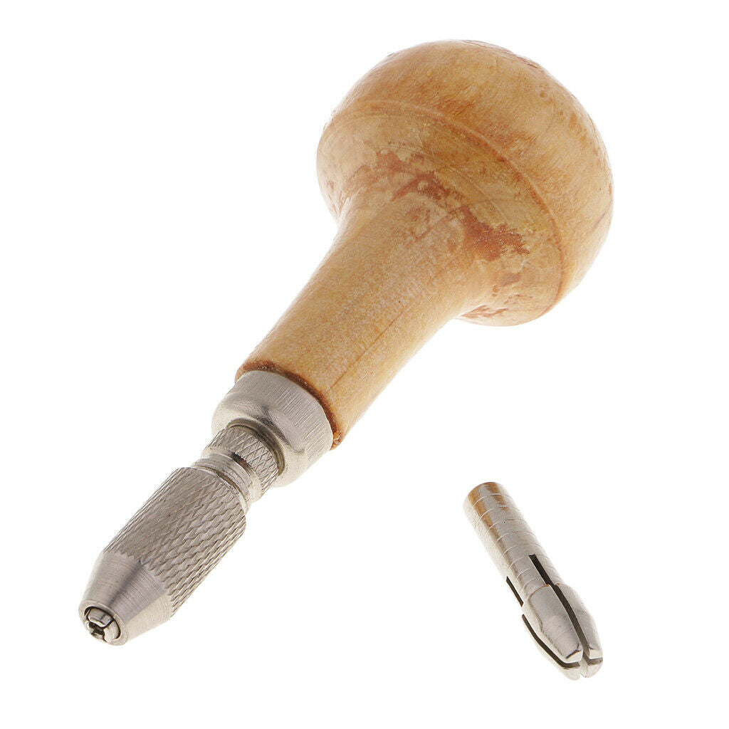 Jewelers Pin Vise Wooden Handle Twisting Hand Twist Drill for Woodworking