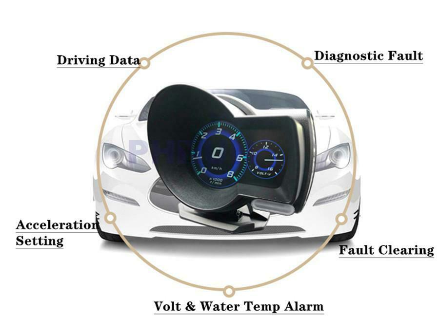 Car OBD2 Gauge Code Reader Trip Computer Speed Voltage Meter Fuel Water 6 Kinds