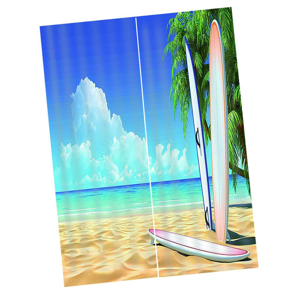 Seaside skateboard printing shade curtains for bedroom and Living Room M