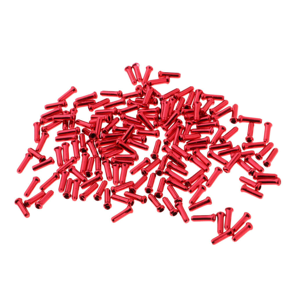 500Pcs Bike Brake Cable End Tips Gear Inner Cable   Crimp Accessory Red