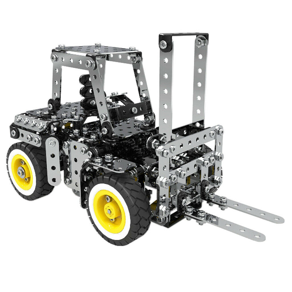 Build Your Own Car, 589Pcs Alloy DIY Assembled Gear Drive Forklift Building