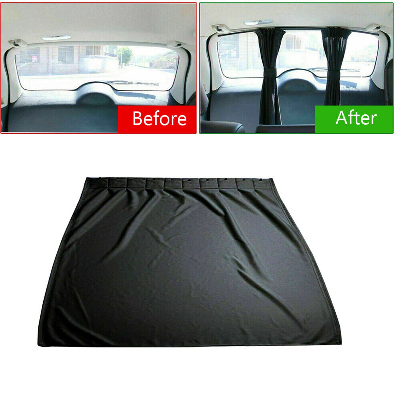 2x Car Sun Shade Side Window Curtain Foldable UV Protection Black Auto Universal