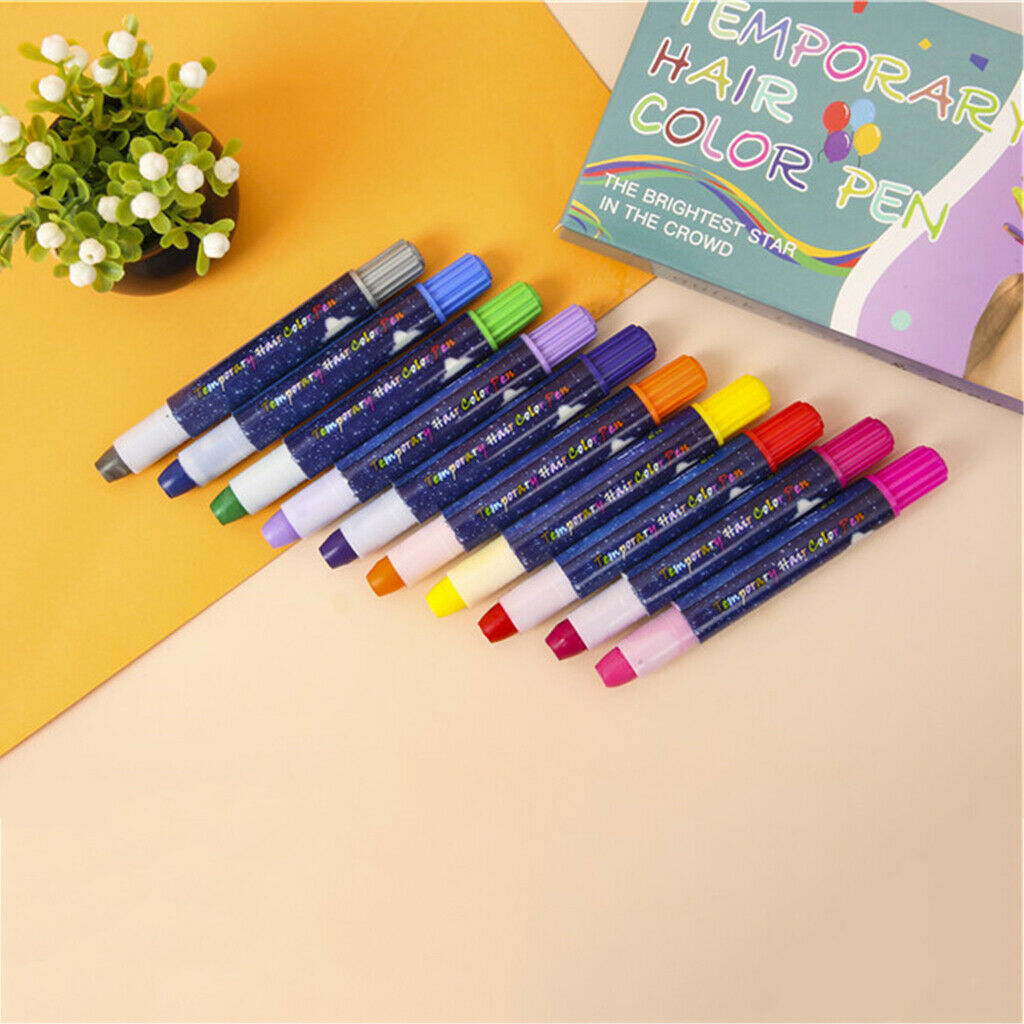 10 Color Hair Chalk, Temporary Hair Chalk Crayon Pens Salon Washable