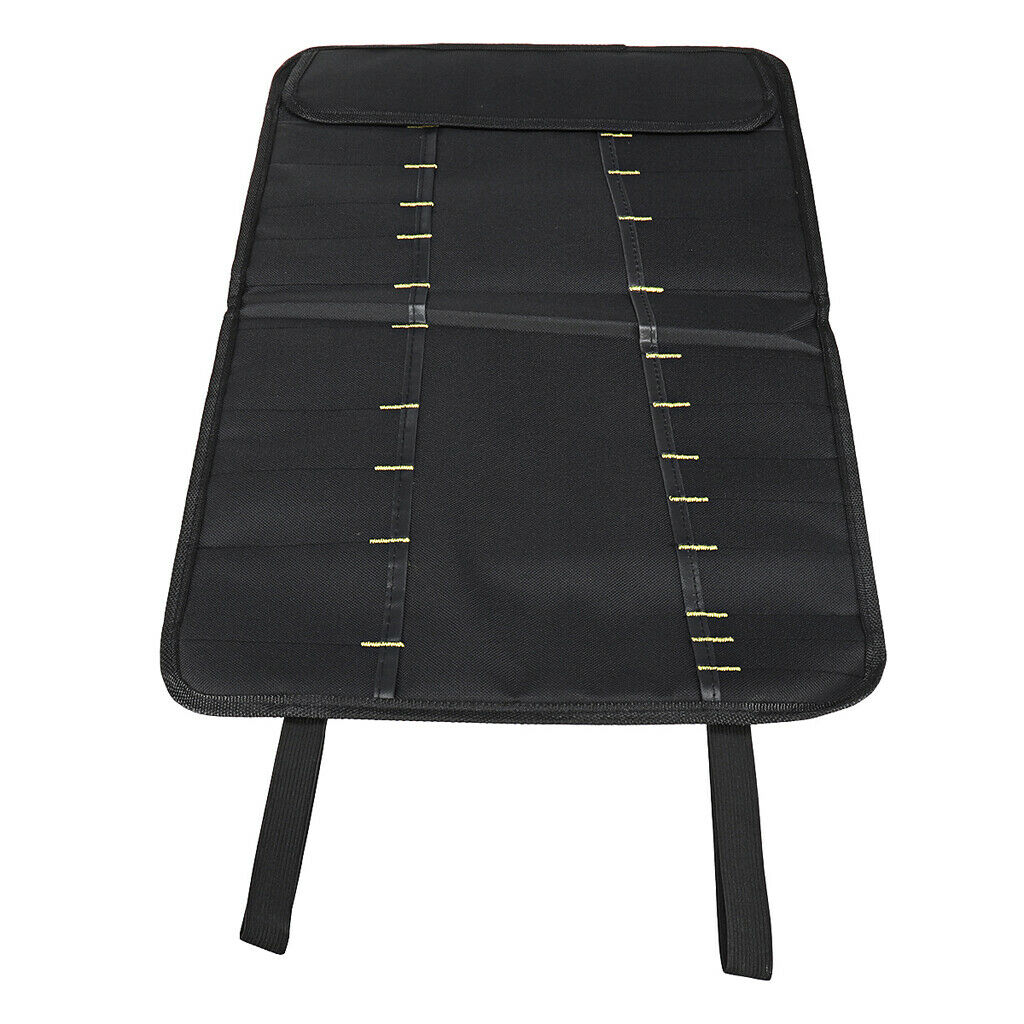 22 Pockets Folding Chef  Case Bag Roll Wallet Cutlery Accessories Black