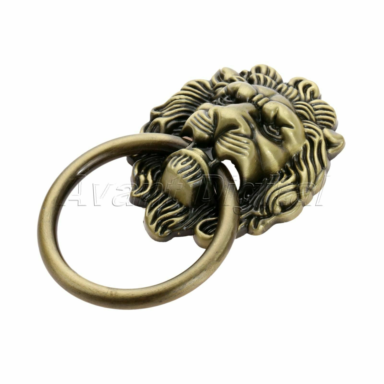 Classic Lion Head Furniture Cabinet Knobs Ring Closet Drawer Door Pull Handle
