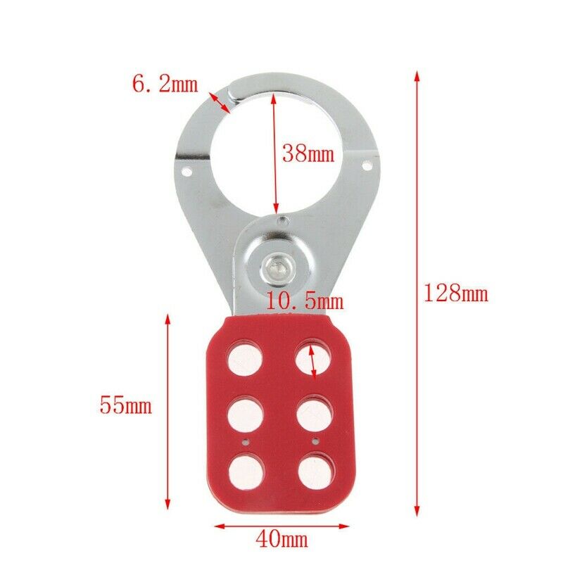 2X(Steel Lockout Hasp Lock Heavy Duty Safty Lockout Hasp 38mm Red Z8T9)