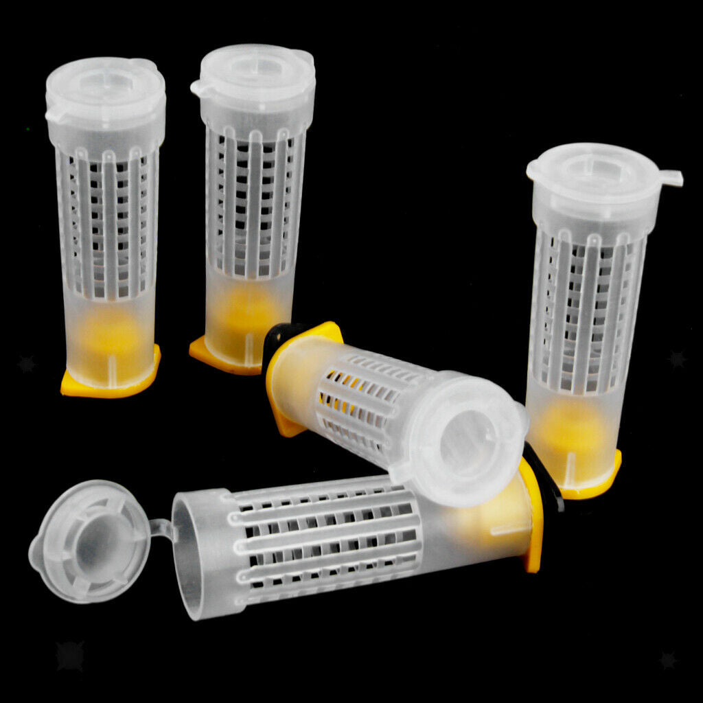 50 Pieces Beekeeping Queen Bee Hair Roller Cage Cell Cup Holder Cell Fixture,
