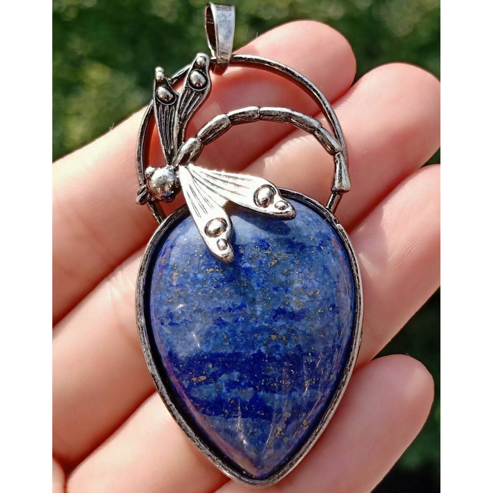 Fashion Amethyst Stone bead Energy Reiki Chakra Dragonfly Amulet Pendant