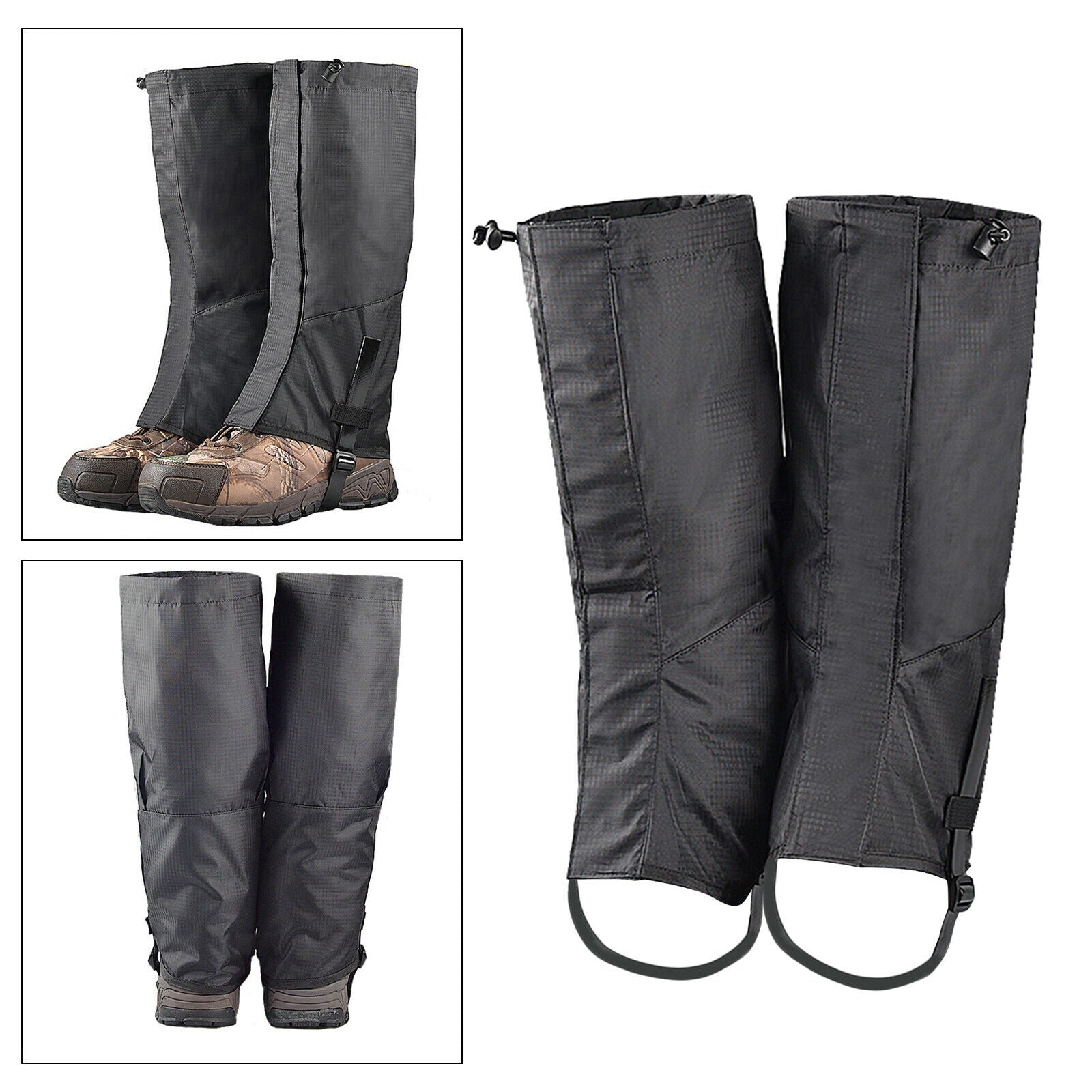 Leg Gaiters Waterproof Oxford Fabric Foot Strap Durable for Hiking Men Women