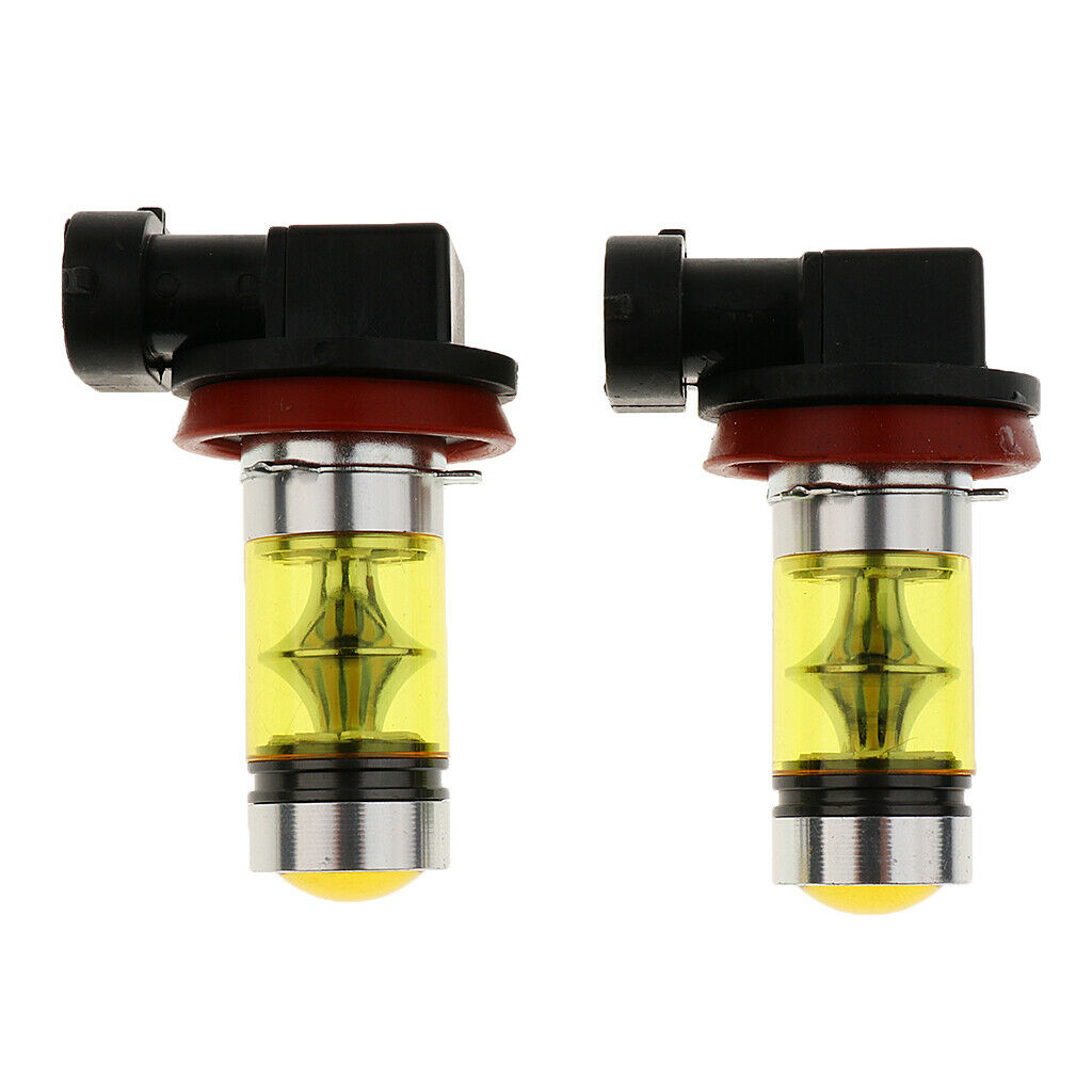 2pcs Yellow H11 100W Auto Car Head Light Lamp LED Bulbs Quick Response