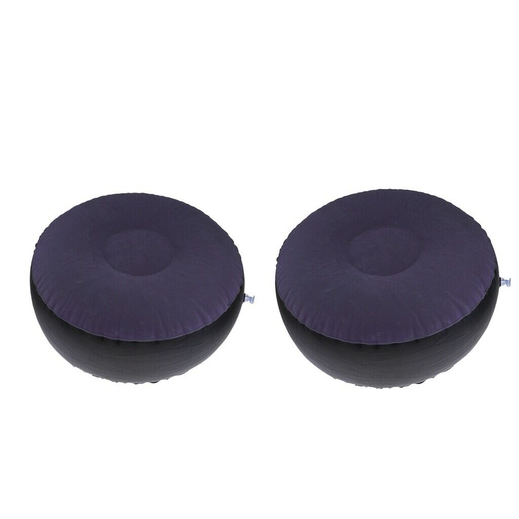 2x Inflatable Stool Ottoman Portable Garden Lounge Air Chair Footstool